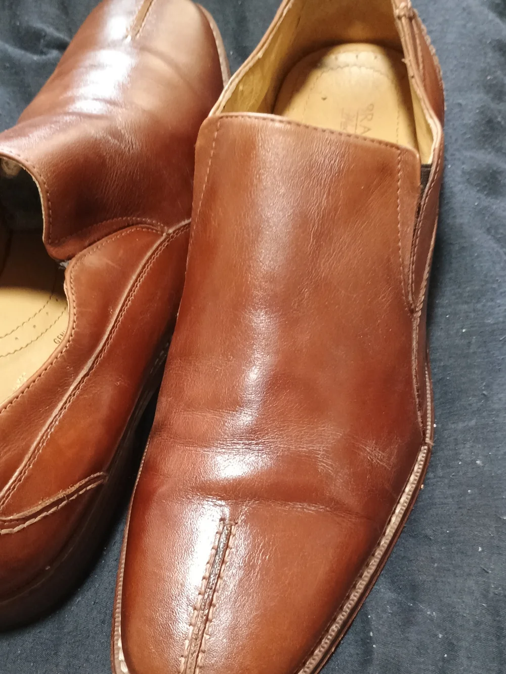 Men's Brown Leather Slip-On Dress Shoes (247) 10.5 M